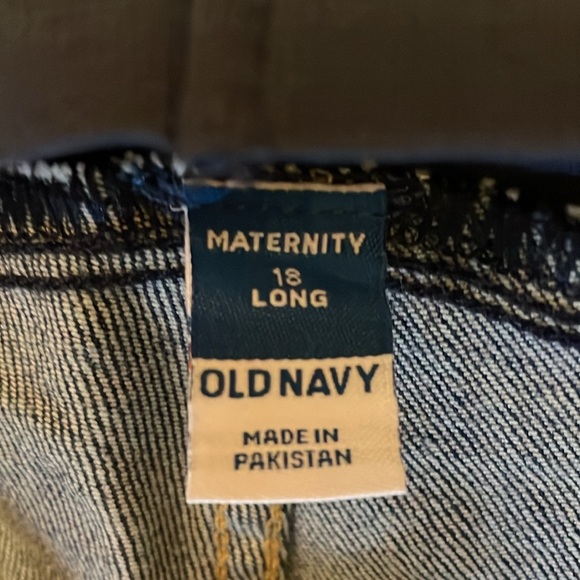 Old Navy Maternity Full Panel OG Loose Women’s 18 Long Dark Wash Faded Jeans - Picture 6 of 9